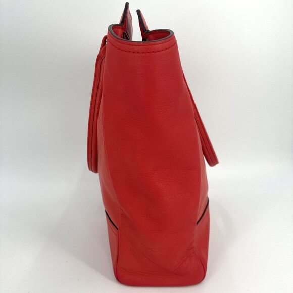 Coach Red Leather Large Tote Bag - Picture 5 of 9
